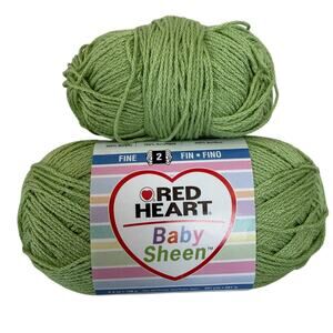 Red Heart Baby Sheen Pistachio #2 Fine Acrylic 5 oz Total 1.5 Skeins